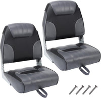 Garvee Lot de 2 sièges de bateau rabattables + rembourrage éponge épais + PVC résistant aux intempéries + charnières en aluminium + installation facile + tourisme et pêche