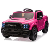 Garvee 24V Ride On Toys Licensed RAM 2500, 2 Seater Kids Ride On Truck Car, Pink, Spacious Truck Bed, LED Lights, Bluetooth, Suspension, 3 Speed - Pink