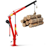 Garvee Hydraulic Pickup Truck Crane 2000 LBS Folding Truck-Mounted Bed Crane 360° Swivel Jib Hoist for Construction Factory - Red