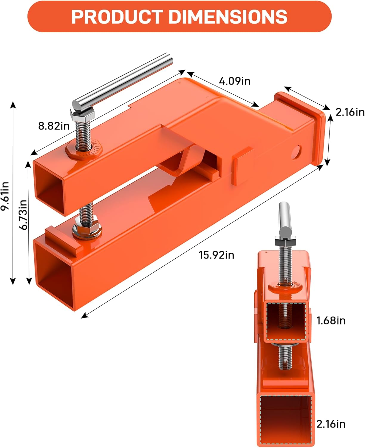 Adaptateur d'attelage de remorque à pince Garvee 2 pouces pour godet de tracteur