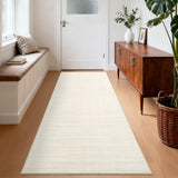 Garvee Washable Runner Rug 2x6 Non Slip Low Pile Pearl Cotton Polyester Ivory Entryway Bedroom Nursery