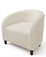Garvee Accent Chair Boucle Barrel Chair Beige for Living Room Bedroom Office Reception, Lightweight & Ergonomic, 28.7 lbs - White