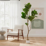 Garvee 5FT Artificial Fiddle Leaf Fig Tree in White Planter, 61" Tall Faux Ficus Tree for Indoor Outdoor Decor, Green