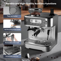 Garvee Automatic Espresso Machine Coffee Maker with Fast Heating, 15-Bar Pump, 1350W Motor for Home and Kitchen, Black
