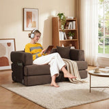 Garvee 5-in-1 Convertible Sofa Bed Modular Corduroy Sleeper King-Size Brown for Living Room Guest Room 78.8" - Brown