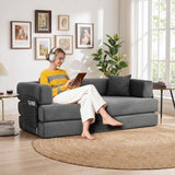 Garvee 5-in-1 Convertible Sofa Bed Modular Corduroy Sleeper For Living Room Guest Room 78.8" Gray - Gray