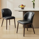 Garvee Set of 2 Modern Dining Chairs, Ergonomic Back Support, Wood-Legged Upholstered Seats for Kitchen, Dining Room & Restaurant, 265 LBS Capacity, Multi-Scene, Space-Saving Design