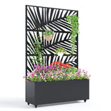 Garvee Metal Raised Garden Bed with Trellis and Wheels, 71"x47"x16", Black, Durable Galvanized Steel Planter for Climbing Plants and Vegetables