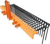 GARVEE 72" Pine Straw Rake - 30 Spring Tines, Powder Coated Steel, 3-Point Hitch Cat 0/1 (Tow Behind for Yard Cleanup/Dethatching)