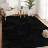 Garvee Area Rugs 9x12 Large Shag Rug Soft Plush Furry Carpet for Living Room Bedroom Kids Black - Black