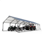 Garvee 20'x30'x12' Metal Carport Heavy Duty Vertical Roof for Full-Size Pickup Trucks, Boats, Tractors, Gray