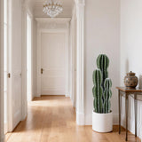Garvee Tall Artificial Cactus Plant with Planter, Large Realistic Faux Cactus for Indoor Outdoor Home Office Decor, Green