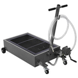 Garvee 20 Gal Oil Drain Pan With Manual Pump And Wheels For Car SUV Trucks, 76 L Capacity, Low Profile, Black