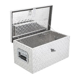 Garvee 20 Inch Aluminum Diamond Plate Tool Box With Lock and Keys, Heavy Duty Waterproof Truck Storage Organizer Chest for Pick Up Truck Bed, Rv Trailer/Van With Side Handle - Silver