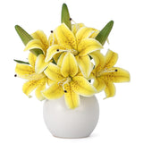 Garvee Artificial Flowers Lily - Decorative Floral Arrangement for Home and Events, Realistic Design, Multi-Color - Yellow