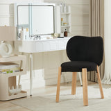 Garvee Makeup Chair Plush Teddy Fabric Accent Chair for Home Office Bedroom Dressing Room Black 1
