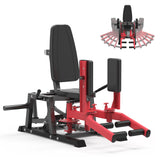 Garvee Hip Abductor Machine, Inner Outer Thigh, 6 Levels Gear System, 4-Position Backrest, Home Gym Equipment, Steel, Red - Red