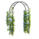 Garvee Sturdy Rustproof Metal Garden Arch Trellis 8 FT Wide Black for Outdoor Climbing Plants Weddings Lawn Party Décor