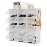 Garvee Shoe Rack 8 Tier Shoe Storage Cabinet 48 Pairs Capacity Plastic Sturdy Shelves Easy Assembly Entryway Bedroom Closet Organizer - White