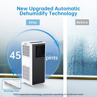 Garvee 8000 BTU Portable Air Conditioner, 3 In 1 AC Unit Built-In Cool, Dehumidifier & Fan for Rooms Up to 350 Sq.Ft, Energy Saving AC with Remote/24H Timer for Dorms/Indoor Rooms - White and Black