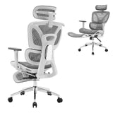 Garvee Ergonomic Office Chair High Back Adjustable Lumbar Support Mesh Desk Chair with Footrest Grey Up to 400LB - Grey