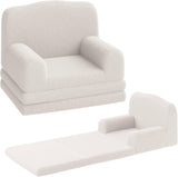 Garvee Kinder Sofa Soft Foam Foldable Lightweight Cozy Kids Chair White Modern Design for Playroom - Weiß