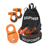 Garvee 10T Recovery Kit for Winch - Heavy-Duty Pulley, Tree Strap, 2 D Shackles - Off-Road 4x4 SUV ATV - Steel, Silicone Protection