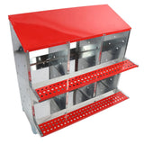 Garvee Nesting Boxes for Chickens, 6 Compartment Roll Out Away Chicken Nesting Boxes for Laying Eggs, Nesting Gift Boxes for Hens Duck Poultry, Metal Heavy Duty Chicken Coop with Perch