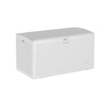 Garvee 73 Gallon Waterproof Large Resin Deck Box, Lockable Storage Container for Patio Furniture Tools, White - White