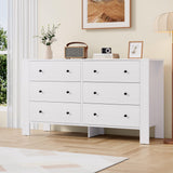 Garvee White 6 Drawer Dresser Modern Wide Organizer for Bedroom Entryway 50in White