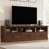 Garvee TV Stand for 65/70/75 Inch TV with Storage Drawer Mid-Century Modern 70in Media Cabinet Reddish Brown