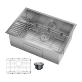 Garvee Undermount Kitchen Sink Stainless Steel Single Bowl 27x19x10 Inch Heavy-Duty Undermount for Kitchen Countertop Installation