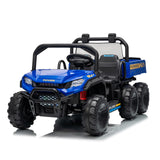 Garvee 24V 4WD Electric Dump Truck for Kids, 2 Seater Remote Control Ride On Car, Blue, All Terrain Toy for Boys & Girls 3-8 Years - Blue