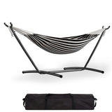 Garvee Double 2 Person Hammock With Space Saving Steel Stand For Garden Camping Beach, 450 LBS Capacity, Black - Black