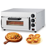 Garvee Electric Pizza Oven Countertop 16 Inch Commercial Pizza Maker Stainless Steel Indoor Adjustable Temperature Black