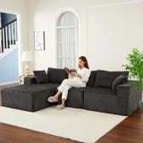 Garvee 108" Modular Sectional Sofa Couches for Living Room, Cloud Memory Boneless Couch, No Assembly Required, Gray