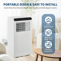Garvee 8000 BTU Portable Air Conditioners Cool Up to 350 Sq.Ft,3 IN 1 Portable Ac Unit with Remote Control/LED Display/24Hrs Timer/Window Installation Kit & Low Noise for Home/Hotel/Office - Black Top