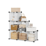 Garvee 6-Cube Wire Grid Storage Organizer, Modular Metal Shelf Unit, DIY Bookshelf for Bedroom, Closet, Living Room, 12.6” Cubes, Grey - Grey