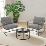 Garvee Sling Accent Chair Metal Frame Armchair Plush Foam Padding Extra-Large Cozy Lounge Light Gray - Gray