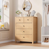 Garvee 5 Drawer Dresser Modern Wooden Drawers Cabinet For Bedroom Living Room Hallway Oak - Oak