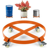 Garvee 55 Gal Drum Dolly with Labor-Saving Handle, Heavy Duty Q235 Steel, Smooth-Rolling Wheels, Warehouse Workshop, Black - Orange