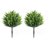 Garvee 25.5 in Artificial Topiary Tree with Ground Spike, Artificial Cypress Topiary Plant for Indoor and Outdoor Decor, Set of 2, Green