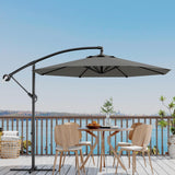 Garvee 10 ft Cantilever Umbrella Outdoor Patio, Offset Patio Umbrella, Gray, UV Protection, Easy Lift & Tilt Adjustment