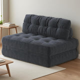 Garvee Folding Sofa Bed Full Corduroy Black - Portable Fold Out Couch With Pillow, Back Support, Space-Saving Design - Black