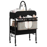 Garvee Baby Changing Table with Storage, Portable Foldable Diaper Changing Station, Height Adjustable, Waterproof, Infant and Newborn, Neutral Color - Black