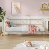 Garvee Metal Daybed Twin Size with Stylish Headboard and Premium Steel Slat Support for Bedroom Living Room Guest Room, Black, Twin Size - Gold Daybed