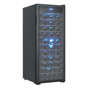 Garvee 80 Bottles Dual Zone Wine Cooler LED Touch Display | UV Protection Glass Door Wine Fridge | 41-64°F Temperature Control | Quiet Compressor Wine Cellar for Red & White Wine