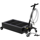 Garvee 20 Gallon Oil Drain Pan with 12V Electric Pump, Low Profile, Black, 8FT Hose, Wheels for Easy Mobility