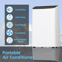 Garvee 14000 BTU Portable Air Conditioner with Remote Control for Room Up to 700 Sq.Ft., Ultra Quiet Free Standing 3-In-1 Cooling AC Unit with Dehumidifier Multi-Speed Fan, Black