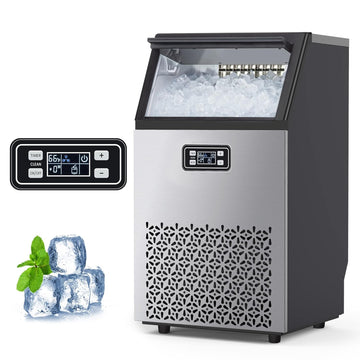 Garvee Commercial Ice Maker Machine Stainless Steel 110LBS/24H Output 33LBS Storage Countertop Undercounter